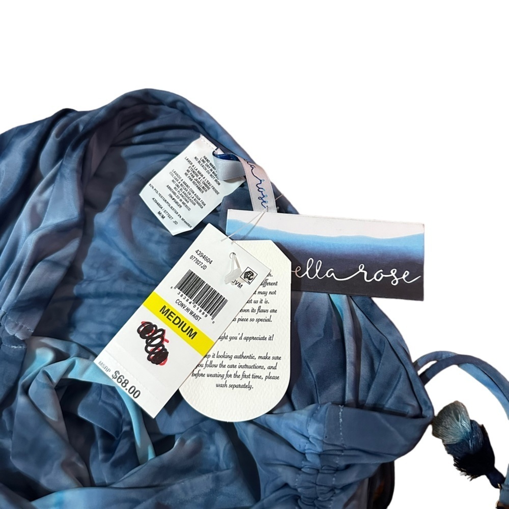 Isabella Rose NWT Blue Tye Dye High Waisted Bikini Size S/M - Picture 4 of 7